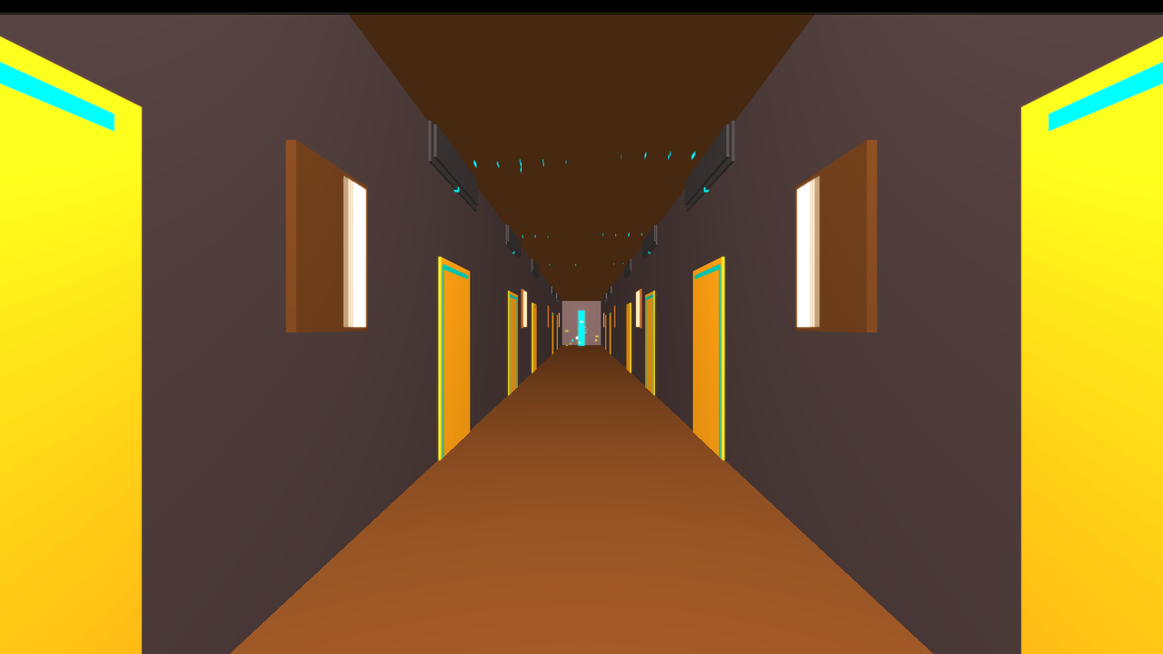 Main hall with bookcases